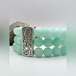 BLUE AMAZONITE 3 STRING BRACELET